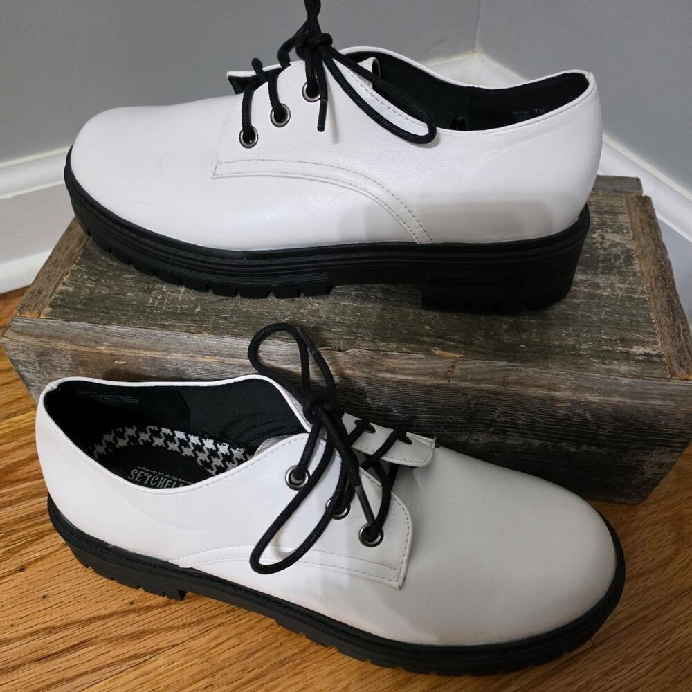 ​Seychelles White Platform Oxfords Lug Sole Lace Up Shoes Women’s Size 7